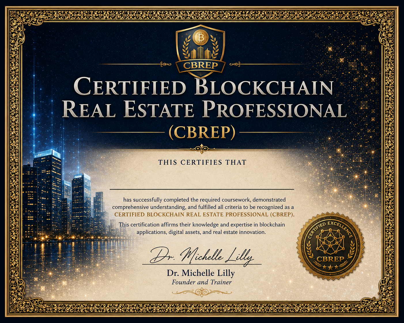Certified Blockchain Real Estate Professional certificate